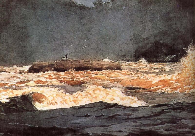 Winslow Homer River fishing China oil painting art